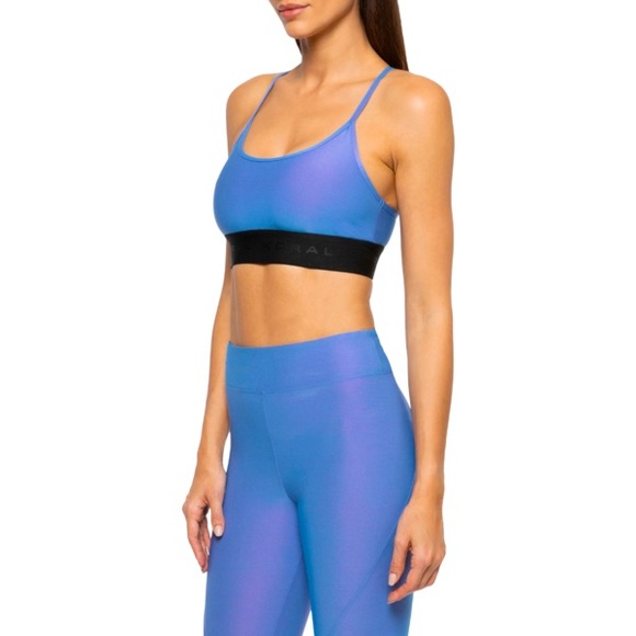 NWOT Revolve Koral Sweeper Iridescente Sports Bra in Auralite (Disco Blue) Large - Picture 2 of 15